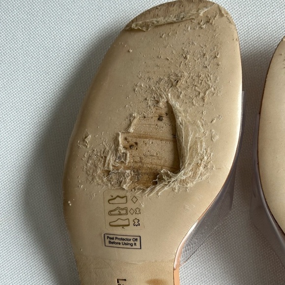 Larroude Vivi Lucite Mule In Tan Leather and Vinyl - Picture 8 of 11